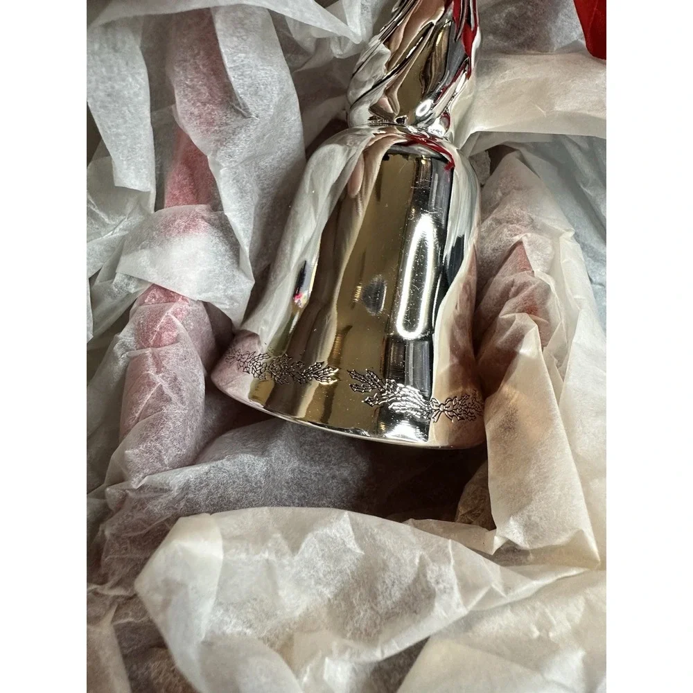 Godinger Angel Bell Ornament Vintage Christmas Angel Silver Plated Bell w Box